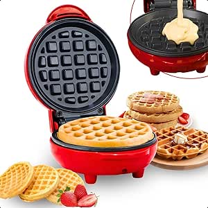 🔥 Máquina Eléctrica de Wafles 350W – Rápida, Portátil y Antiadherente 🔥