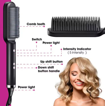 ✨ Cepillo Alisador Portátil Shawn Star – Cabello Liso y Brillante en Minutos ✨
