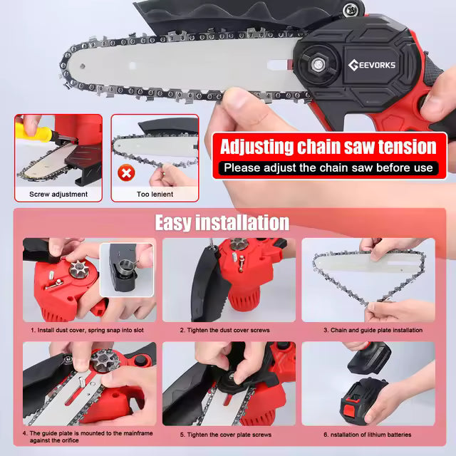 Mini Motosierra Portátil 24V con Doble Batería – Potencia y Comodidad en tus manos