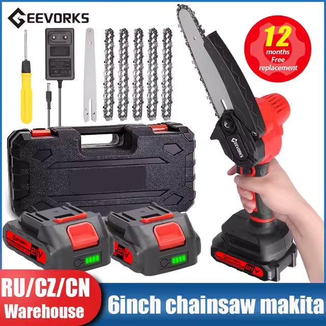 Mini Motosierra Portátil 24V con Doble Batería – Potencia y Comodidad en tus manos